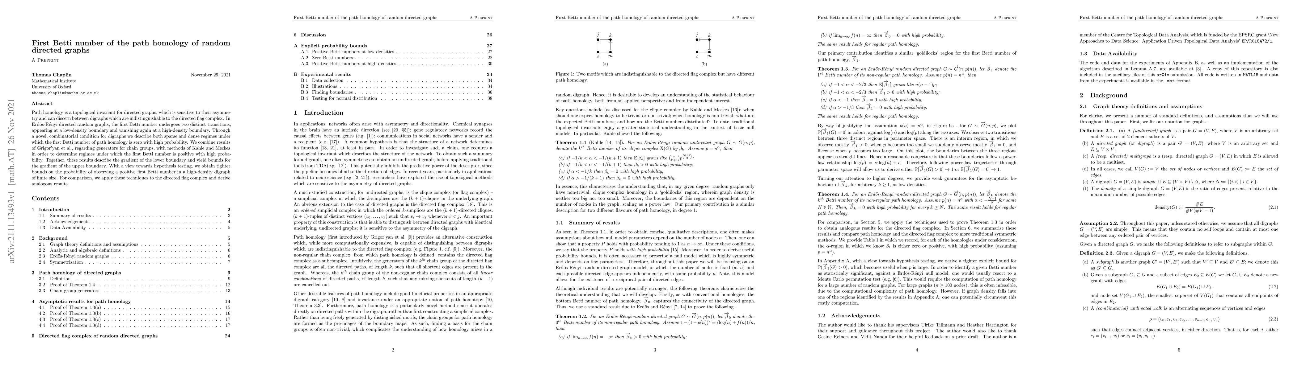 Thumbnail for First Betti number of the path homology of random directed graphs