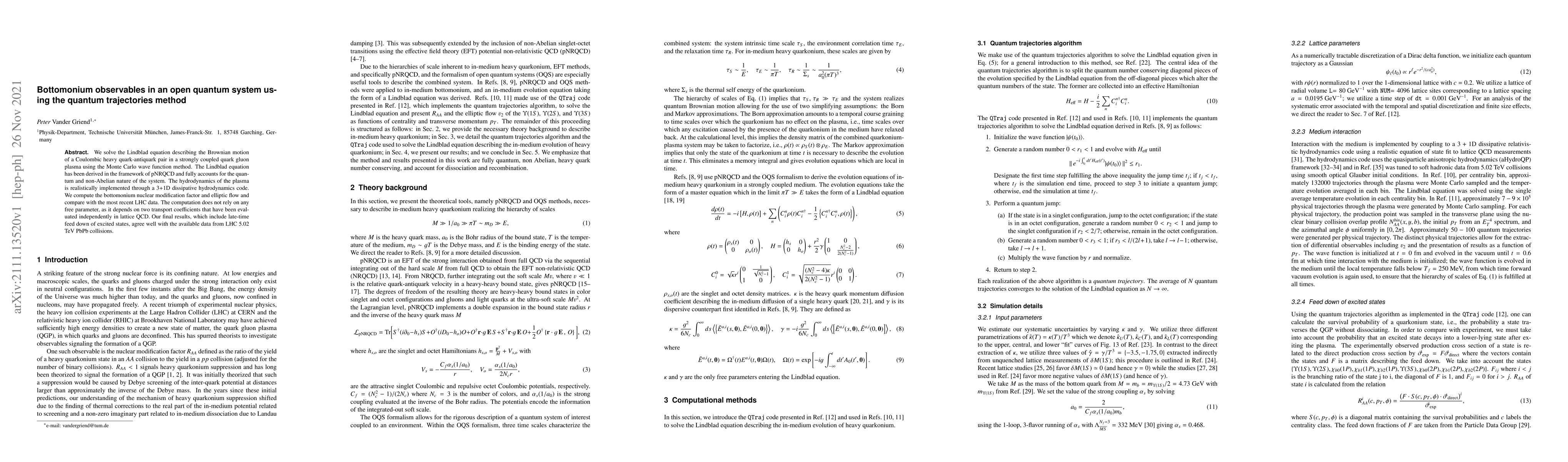 Thumbnail for Bottomonium observables in an open quantum system using the quantum
  trajectories method