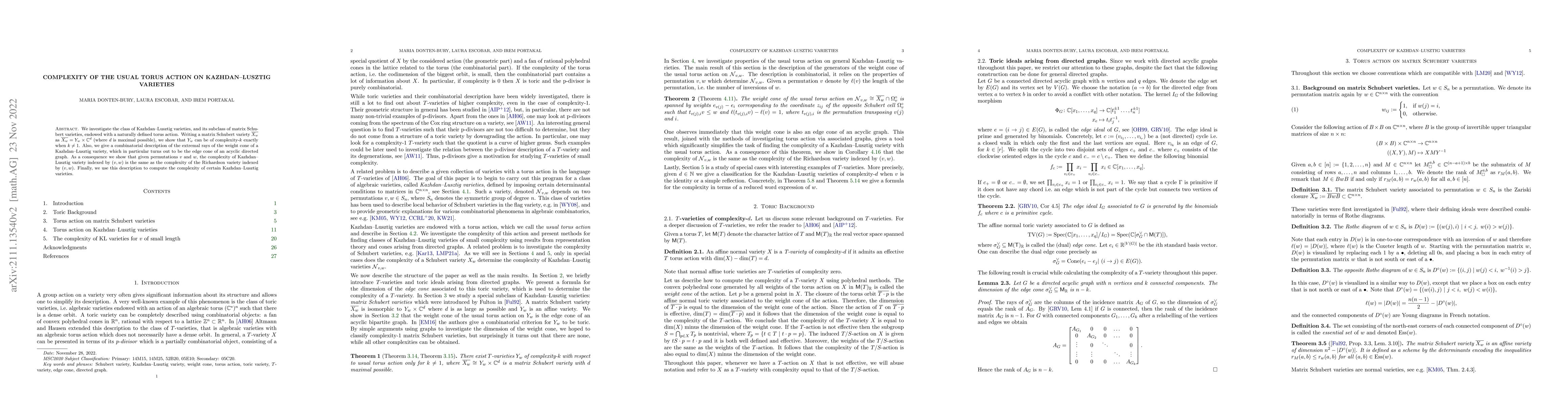 Thumbnail for Complexity of the usual torus action on Kazhdan-Lusztig varieties