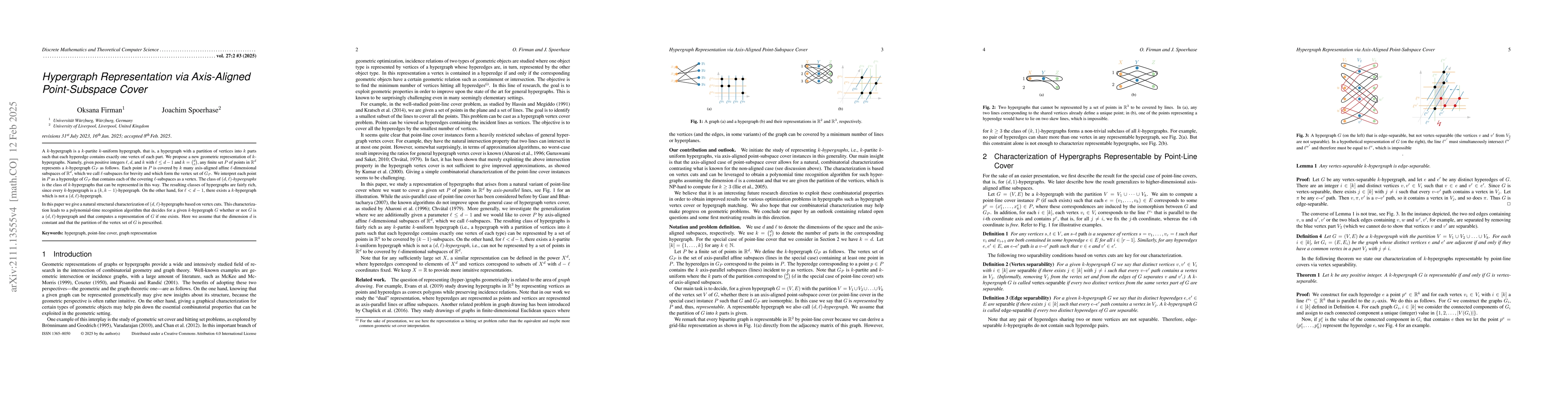 Thumbnail for Hypergraph Representation via Axis-Aligned Point-Subspace Cover