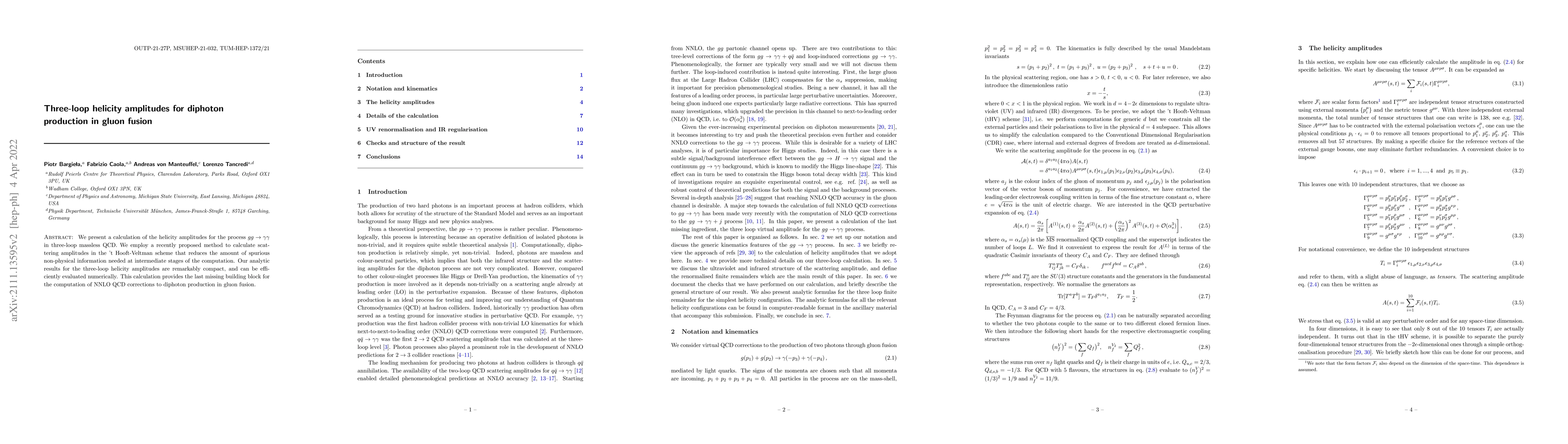 Thumbnail for Three-loop helicity amplitudes for diphoton production in gluon fusion