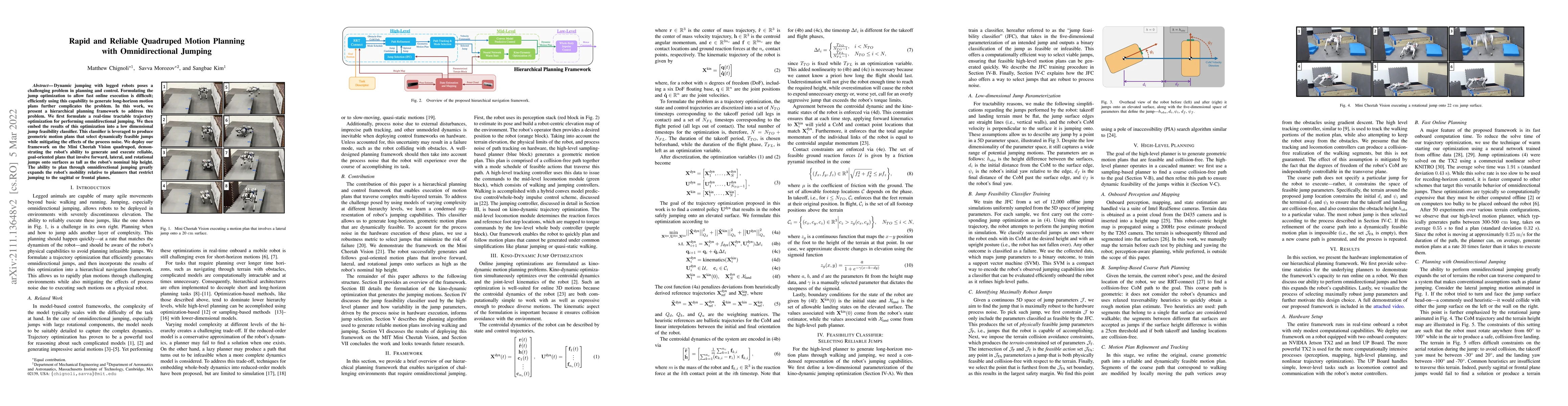 Thumbnail for Rapid and Reliable Quadruped Motion Planning with Omnidirectional
  Jumping