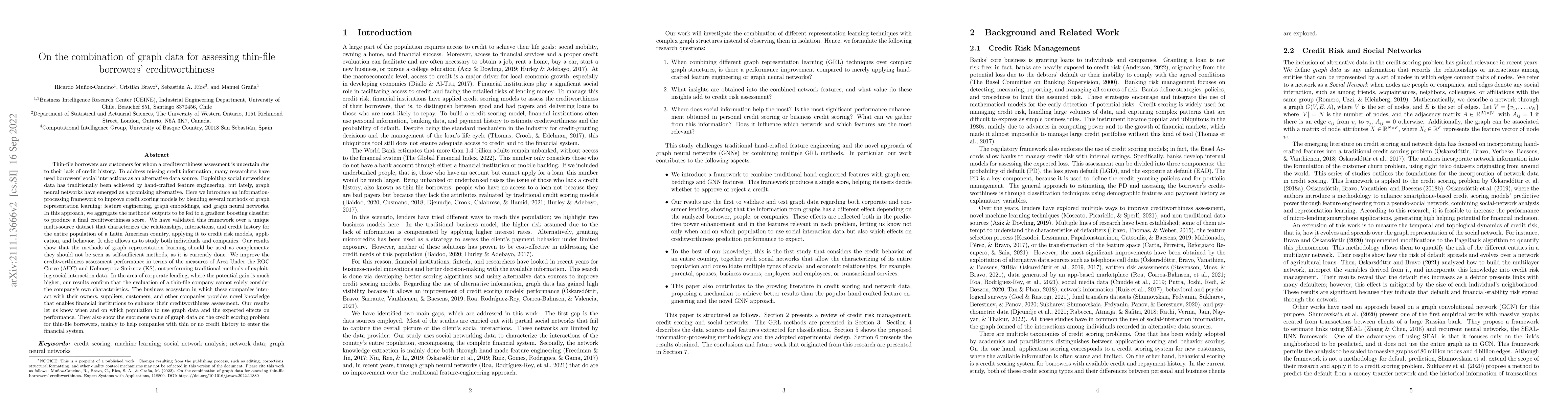 Thumbnail for On the combination of graph data for assessing thin-file borrowers'
  creditworthiness