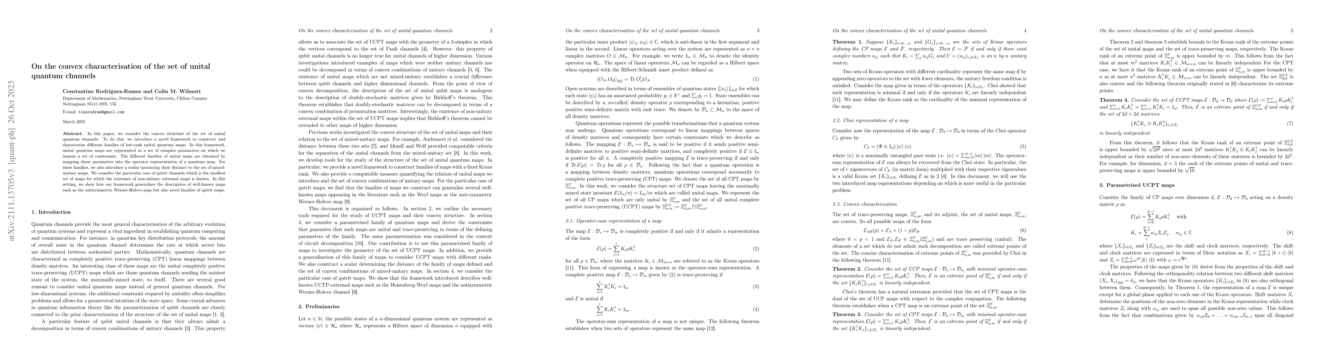 Thumbnail for On the convex characterisation of the set of unital quantum channels