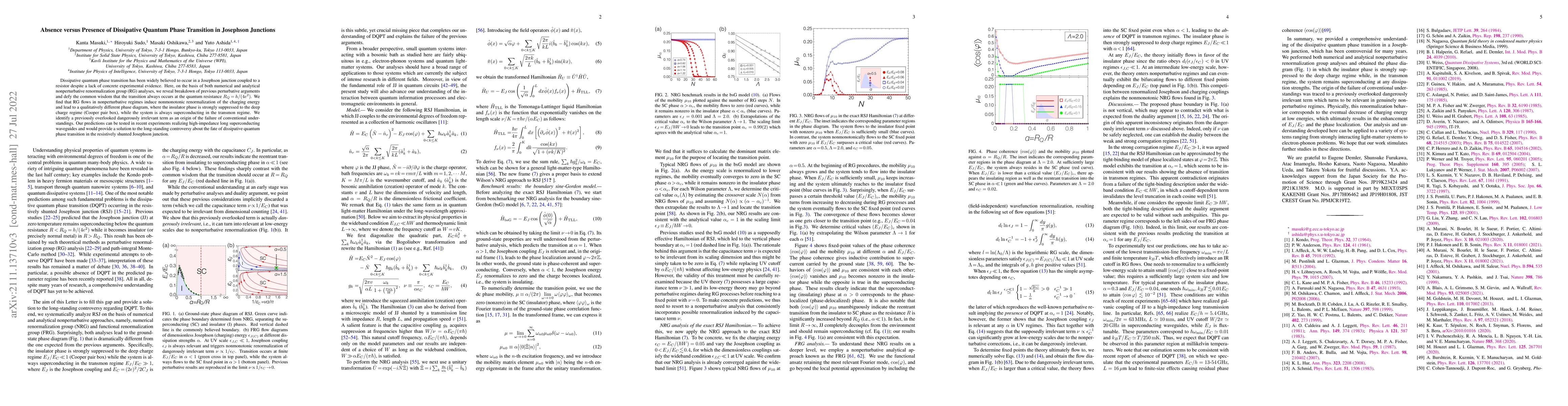 Thumbnail for Absence versus Presence of Dissipative Quantum Phase Transition in
  Josephson Junctions