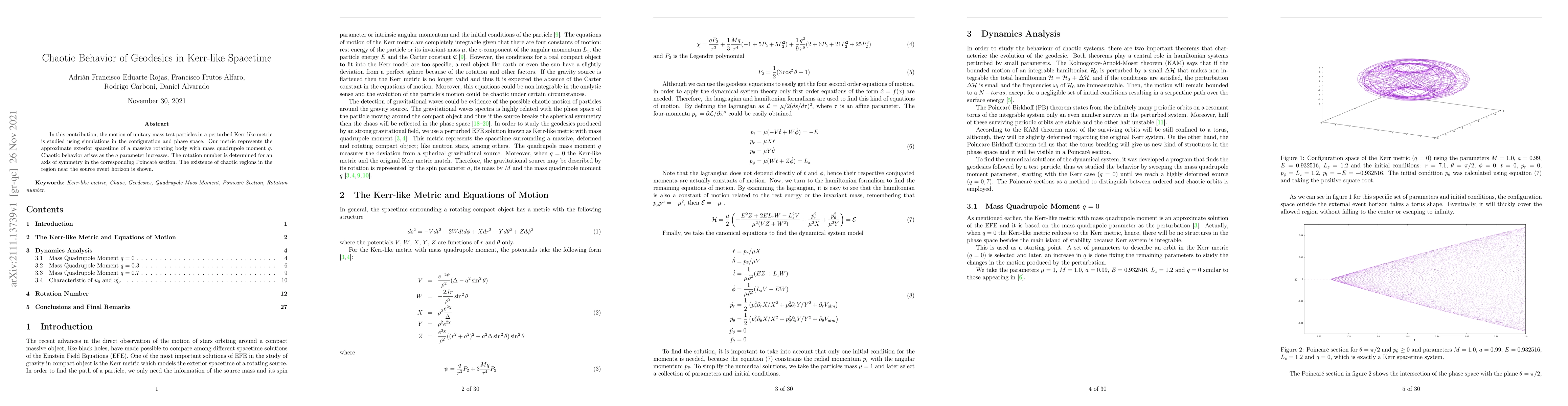 Thumbnail for Chaotic Behavior of Geodesics in Kerr-like Spacetime