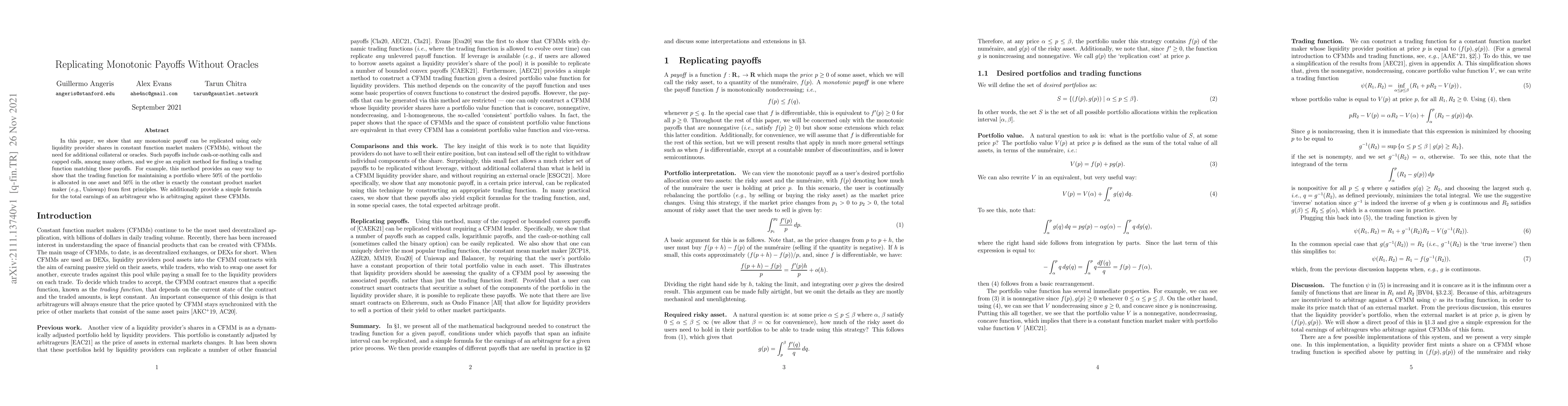 Thumbnail for Replicating Monotonic Payoffs Without Oracles