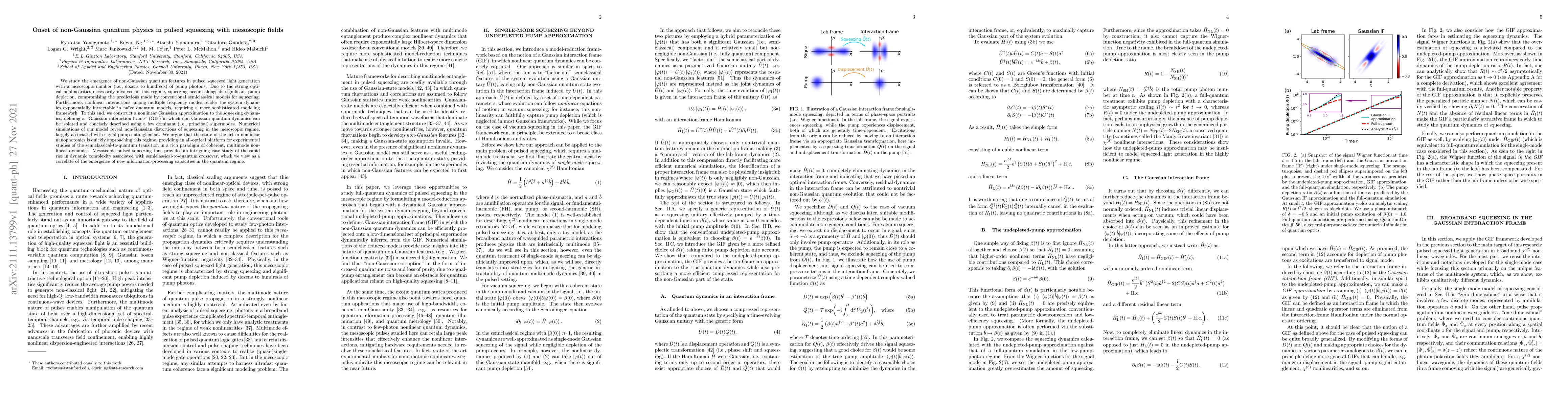 Thumbnail for Onset of non-Gaussian quantum physics in pulsed squeezing with
  mesoscopic fields