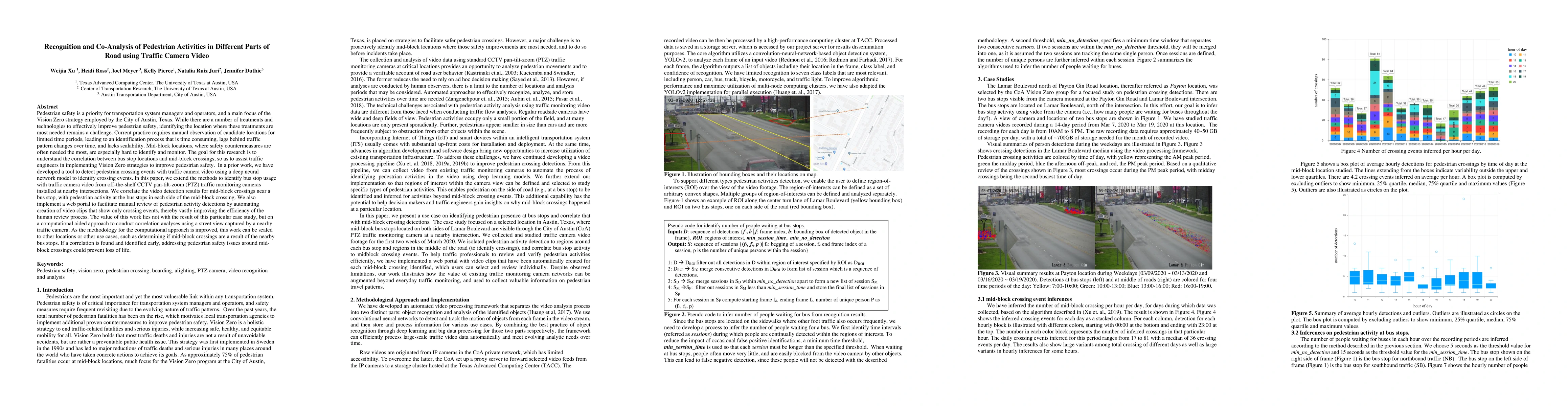 Thumbnail for Recognition and Co-Analysis of Pedestrian Activities in Different Parts
  of Road using Traffic Camera Video