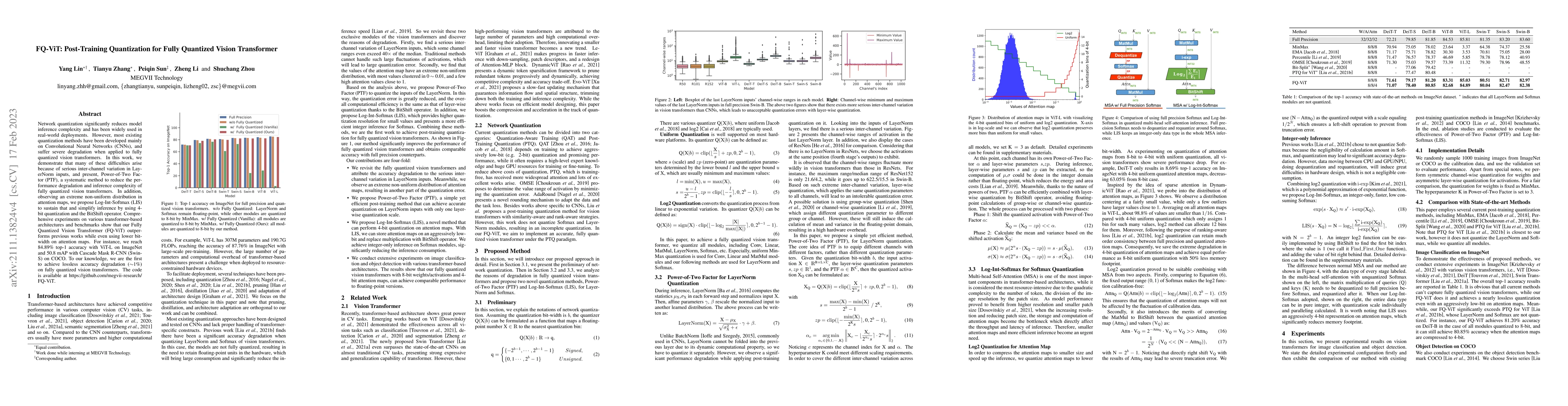 Thumbnail for FQ-ViT: Post-Training Quantization for Fully Quantized Vision
  Transformer