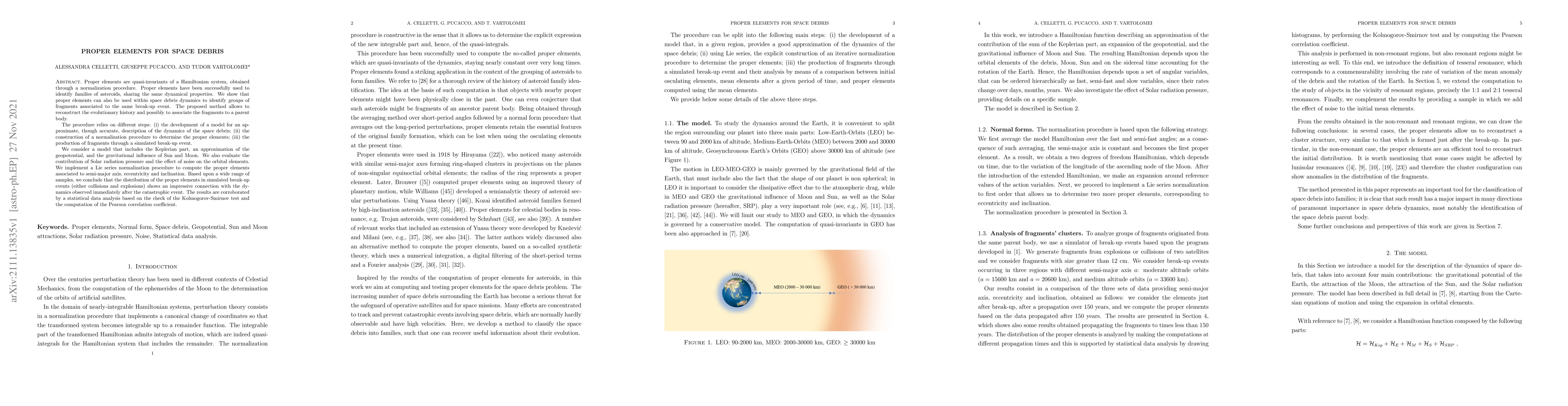 Thumbnail for Proper Elements for Space Debris