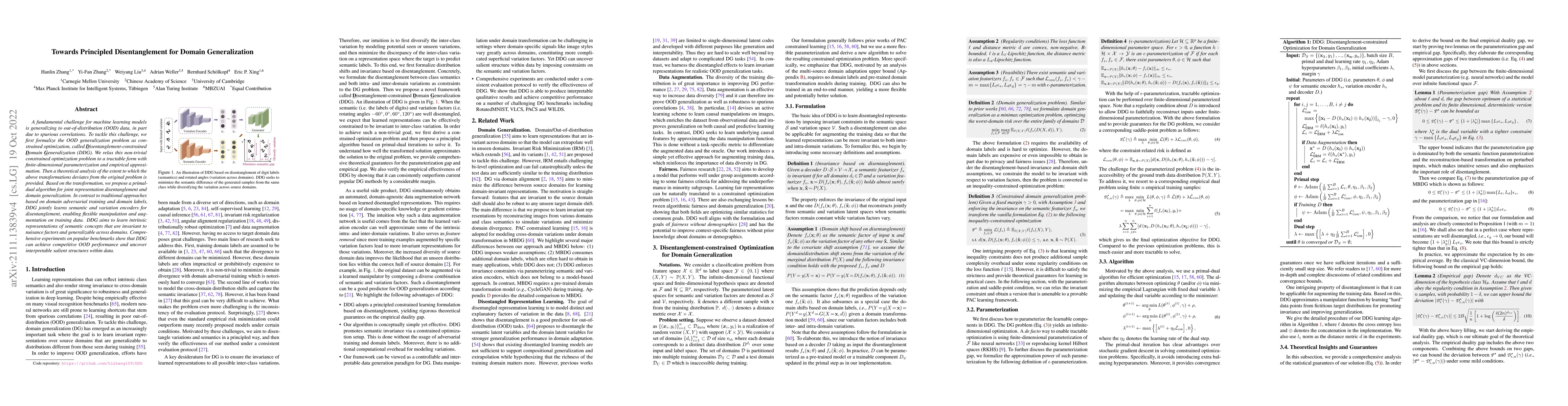 Thumbnail for Towards Principled Disentanglement for Domain Generalization