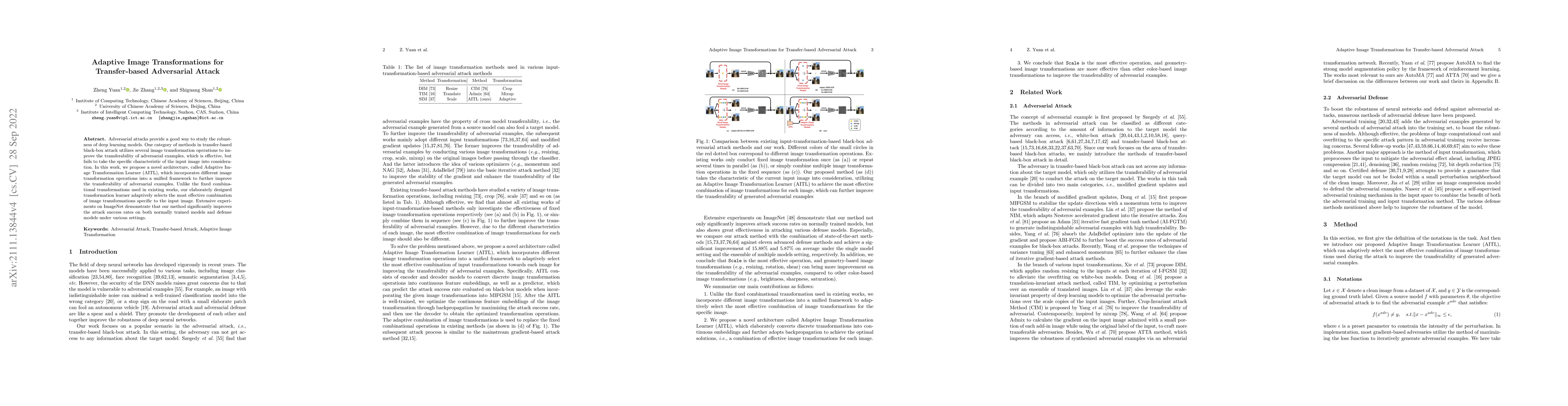 Thumbnail for Adaptive Image Transformations for Transfer-based Adversarial Attack