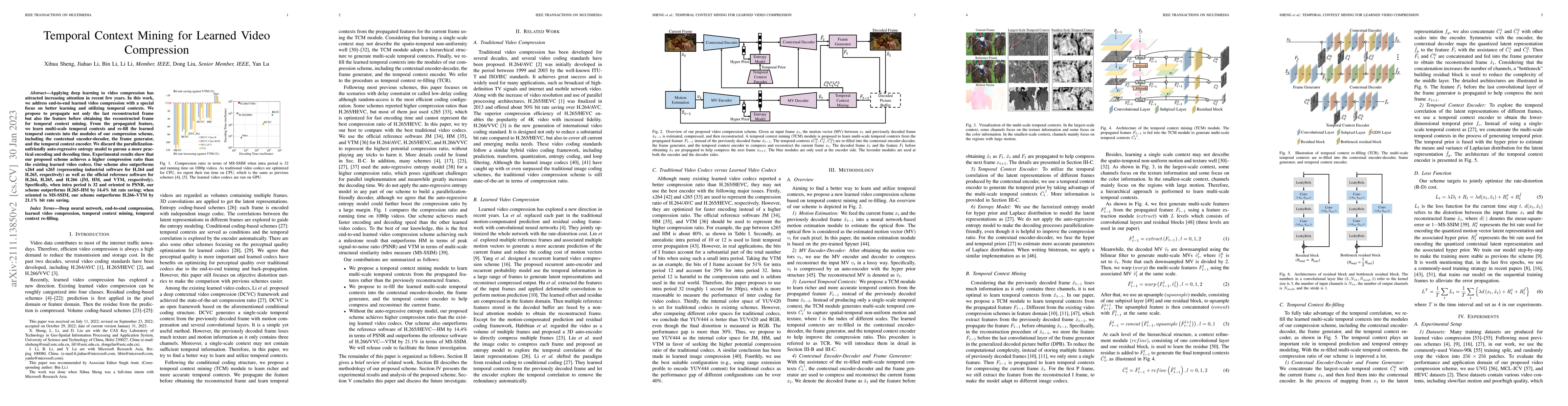 Thumbnail for Temporal Context Mining for Learned Video Compression