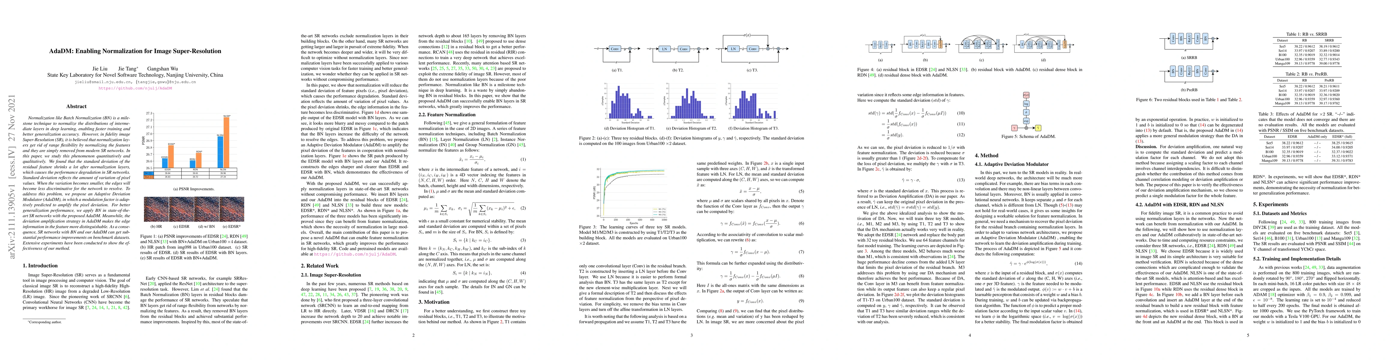 Thumbnail for AdaDM: Enabling Normalization for Image Super-Resolution
