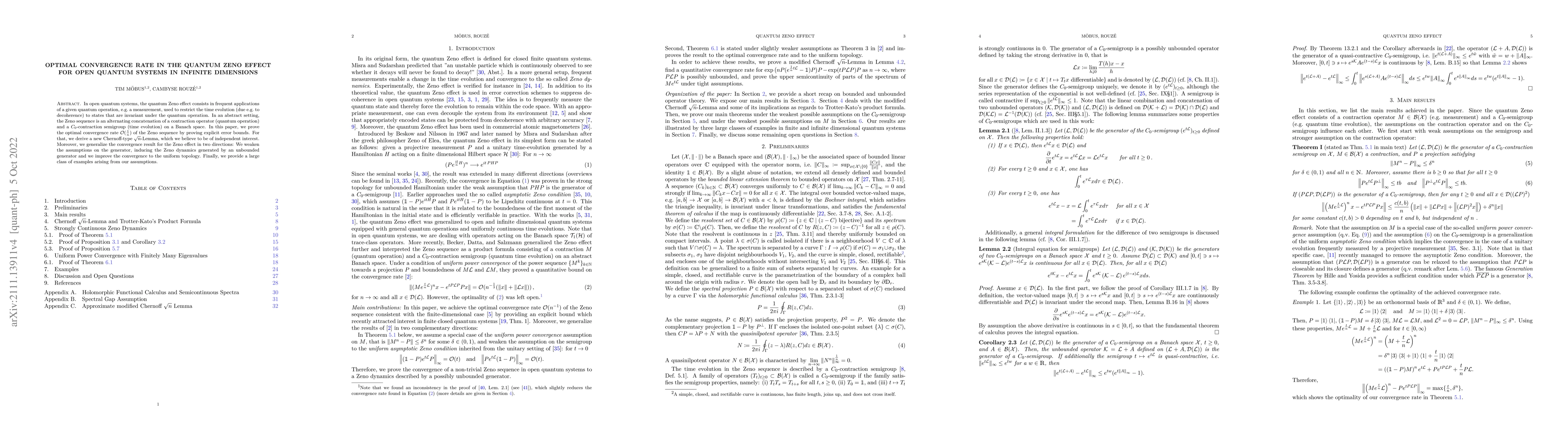 Thumbnail for Optimal convergence rate in the quantum Zeno effect for open quantum
  systems in infinite dimensions
