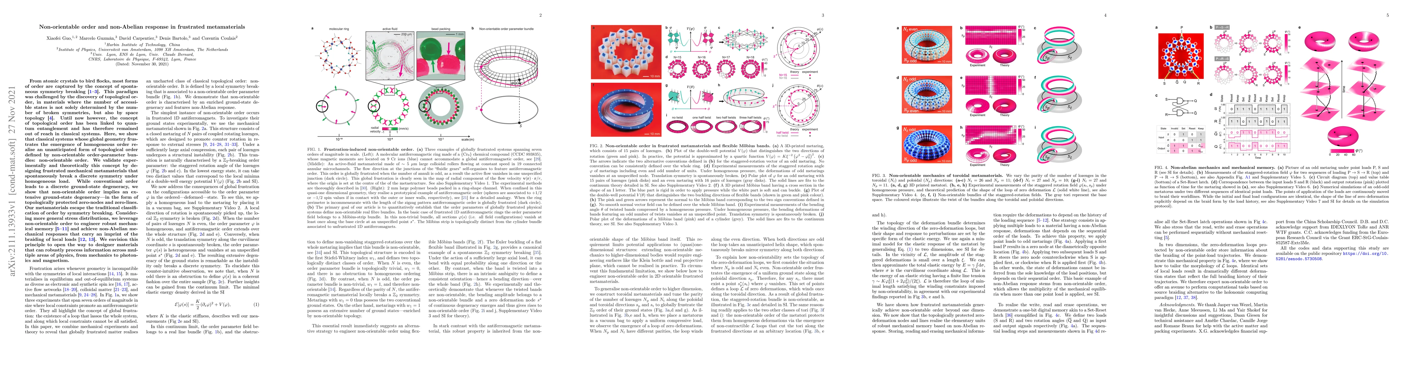 Thumbnail for Non-orientable order and non-Abelian response in frustrated
  metamaterials