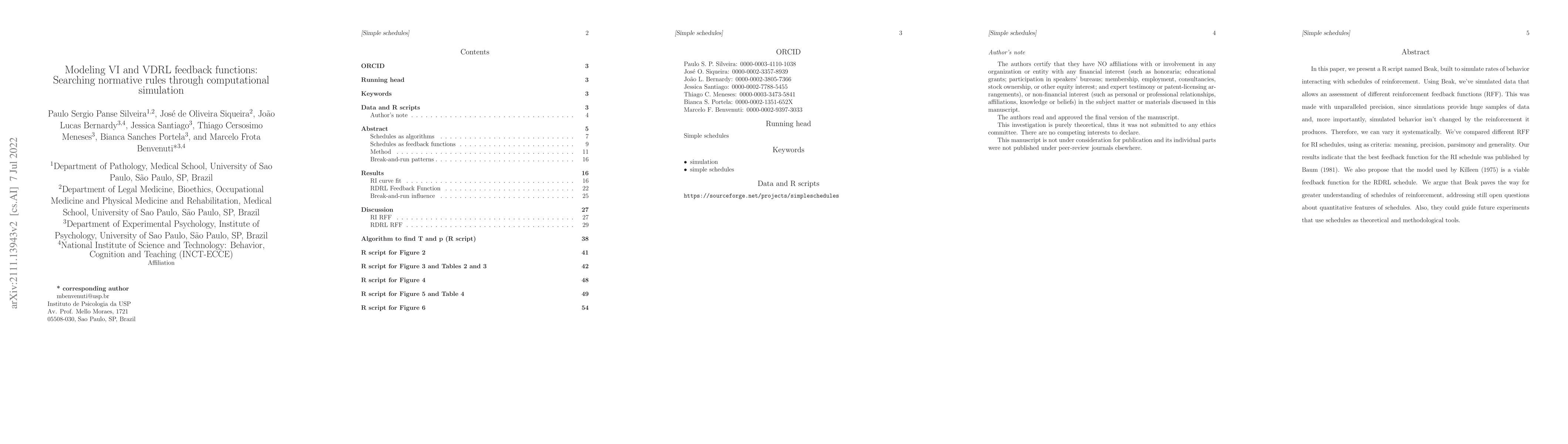 Thumbnail for Modeling VI and VDRL feedback functions: searching normative rules
  through computational simulation
