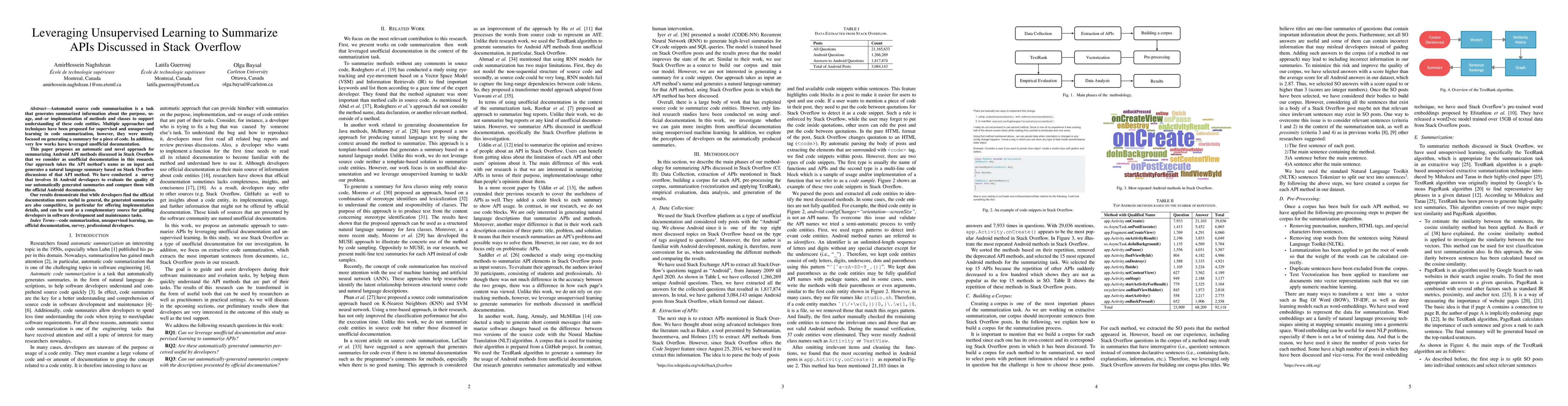 Thumbnail for Leveraging Unsupervised Learning to Summarize APIs Discussed in Stack
  Overflow