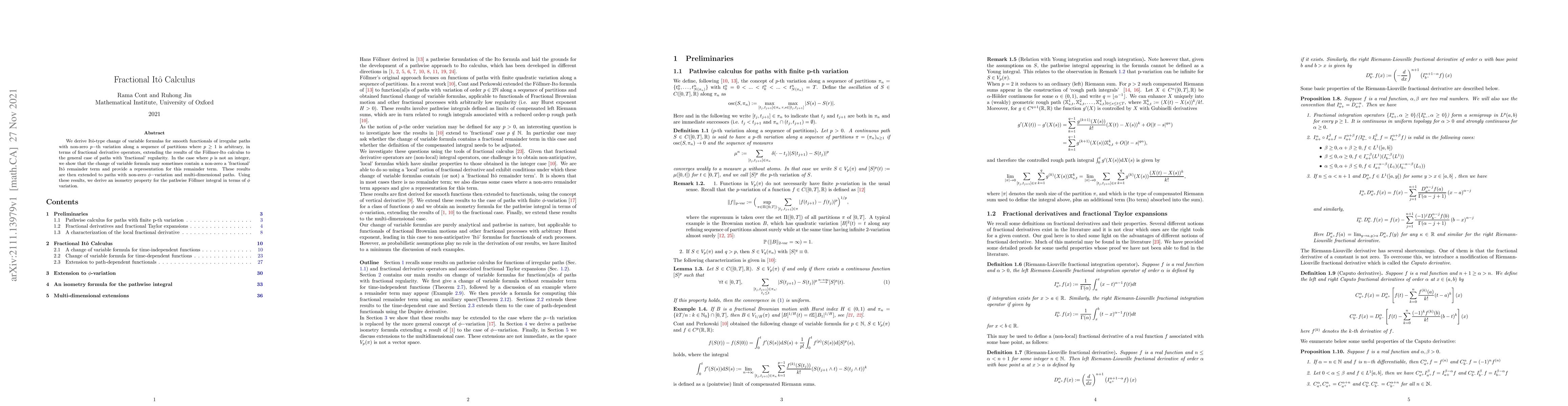 Thumbnail for Fractional Ito calculus