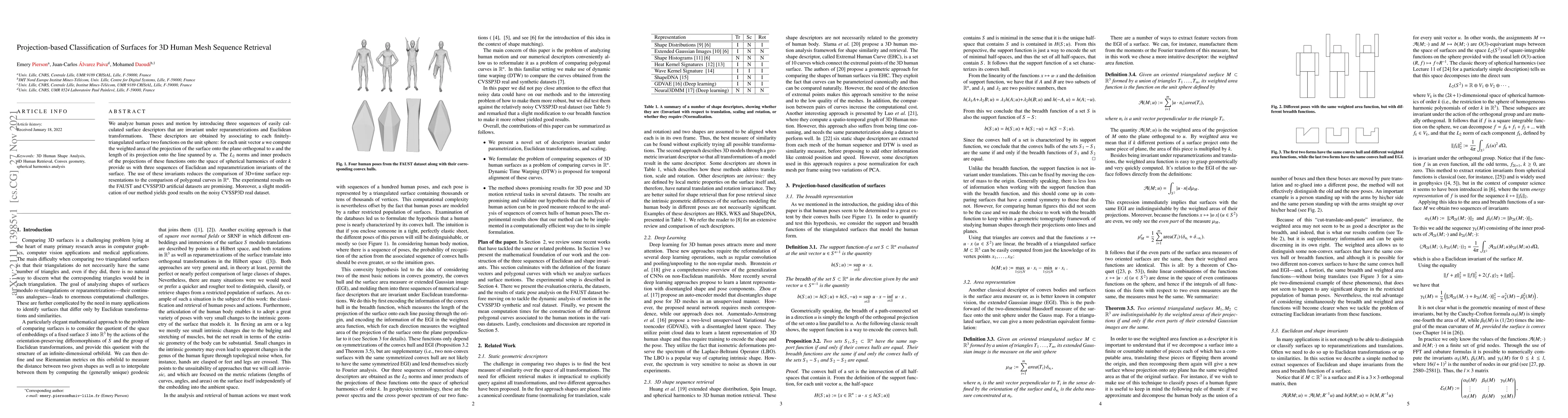 Thumbnail for Projection-based Classification of Surfaces for 3D Human Mesh Sequence
  Retrieval