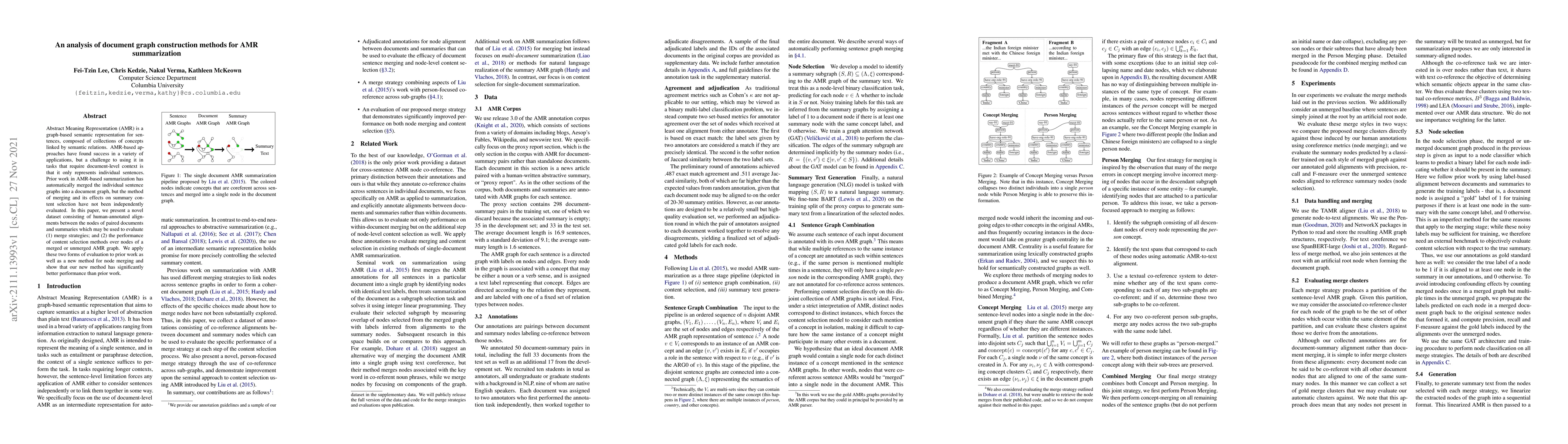 Thumbnail for An analysis of document graph construction methods for AMR summarization