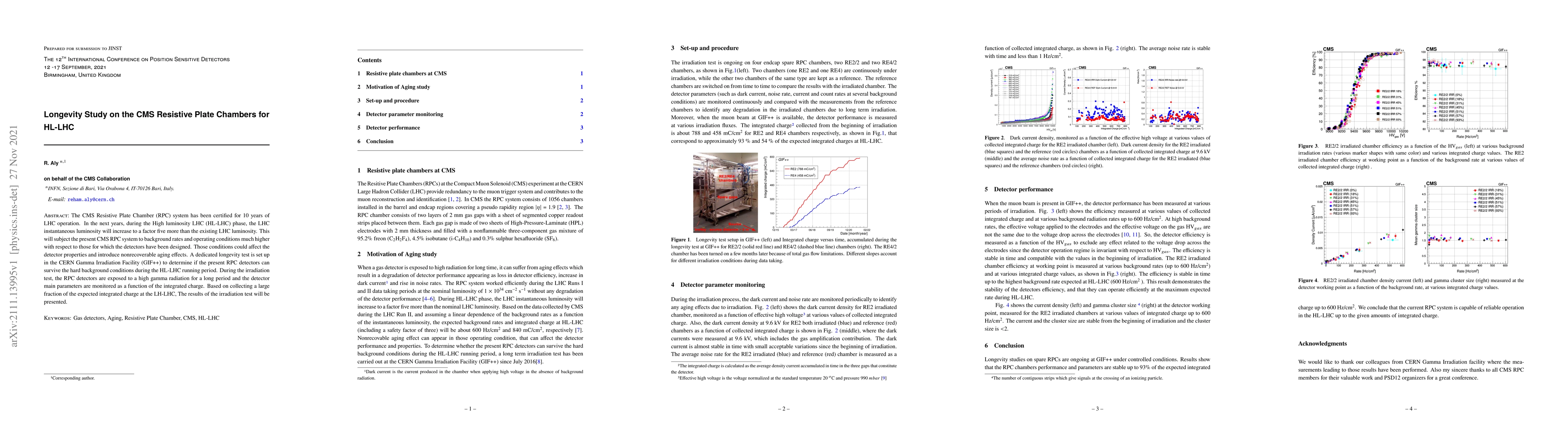 Thumbnail for Longevity Study on the CMS Resistive Plate Chambers for HL-LHC
