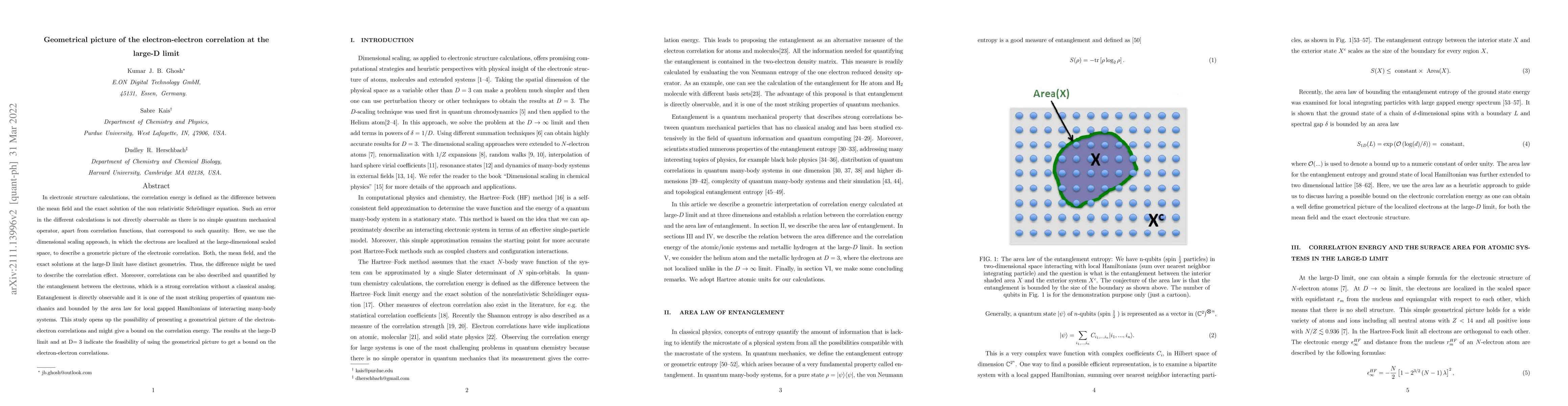 Thumbnail for Geometrical picture of the electron-electron correlation at the large-D
  limit
