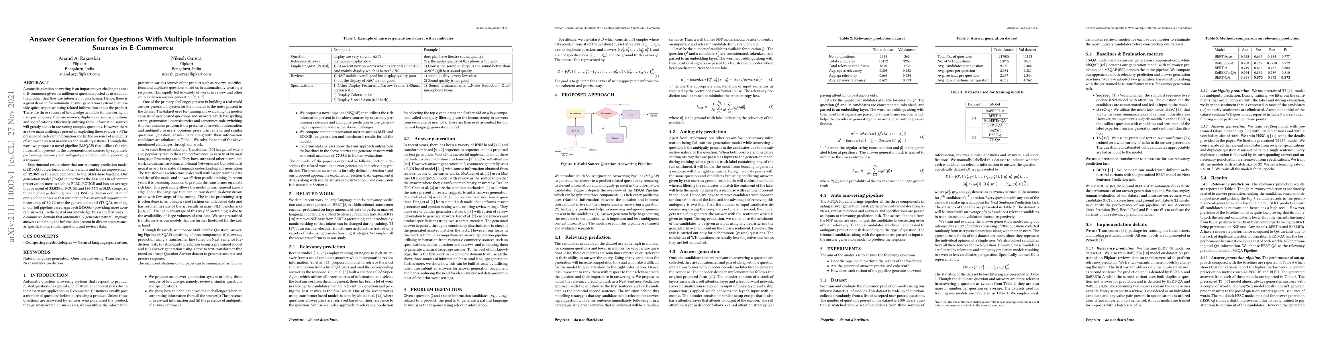 Thumbnail for Answer Generation for Questions With Multiple Information Sources in
  E-Commerce