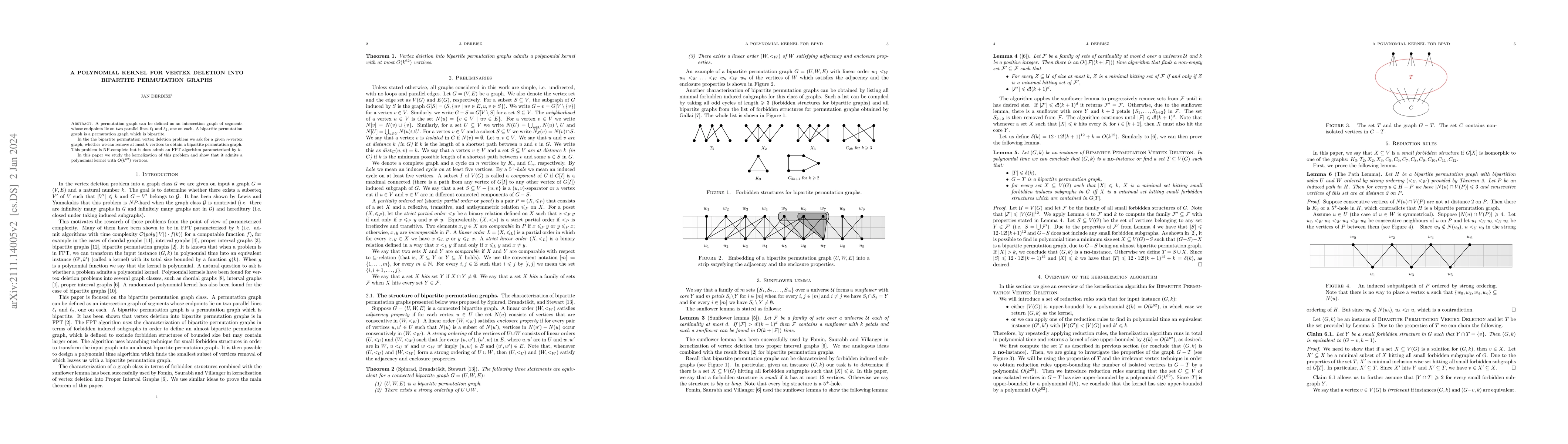 Thumbnail for A polynomial kernel for vertex deletion into bipartite permutation
  graphs