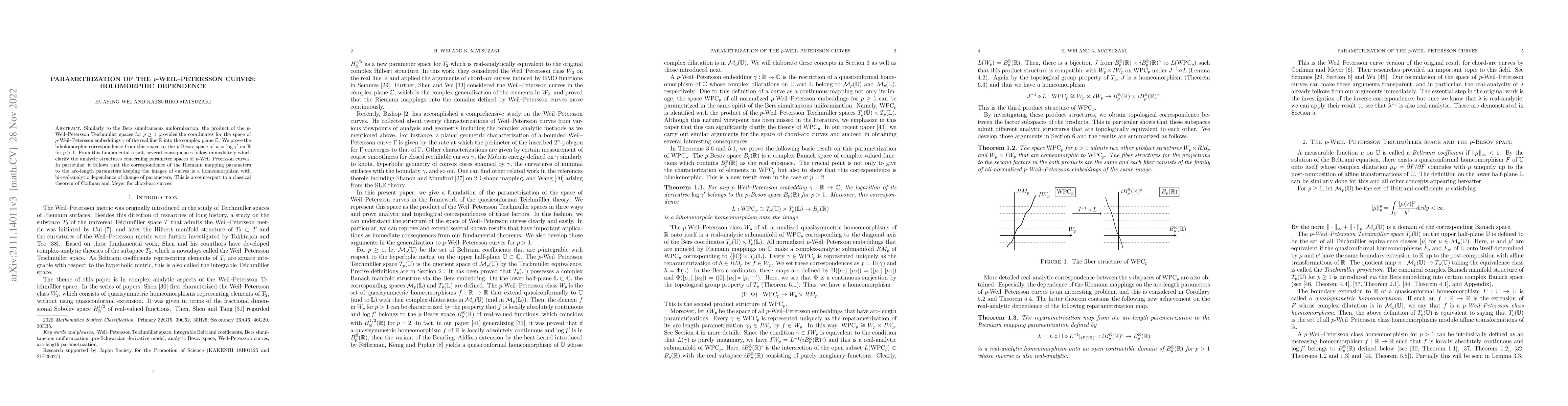 Thumbnail for Parametrization of the $p$-Weil-Petersson curves: holomorphic dependence