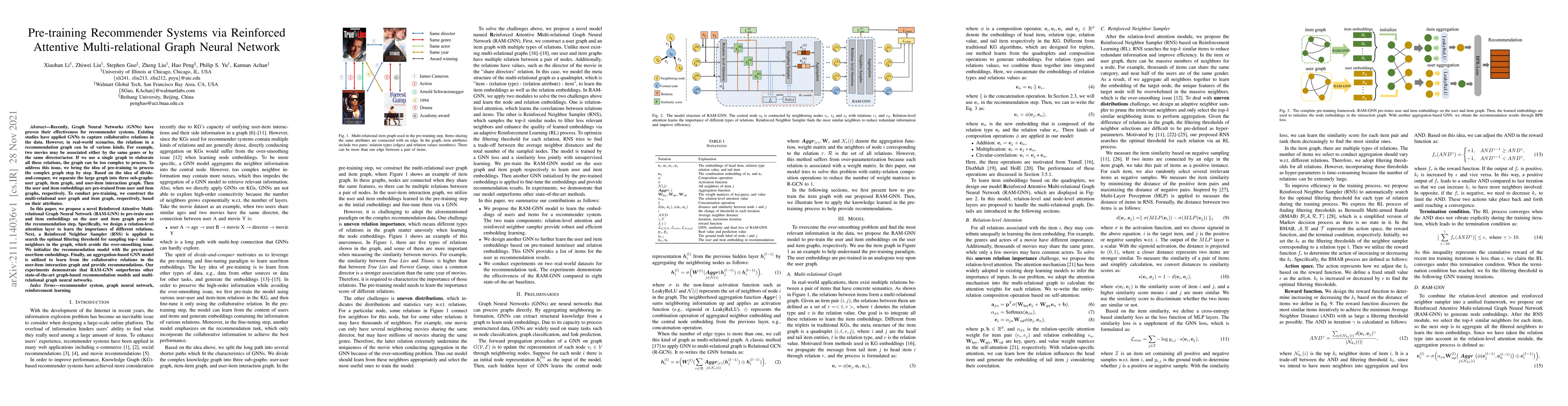 Thumbnail for Pre-training Recommender Systems via Reinforced Attentive
  Multi-relational Graph Neural Network