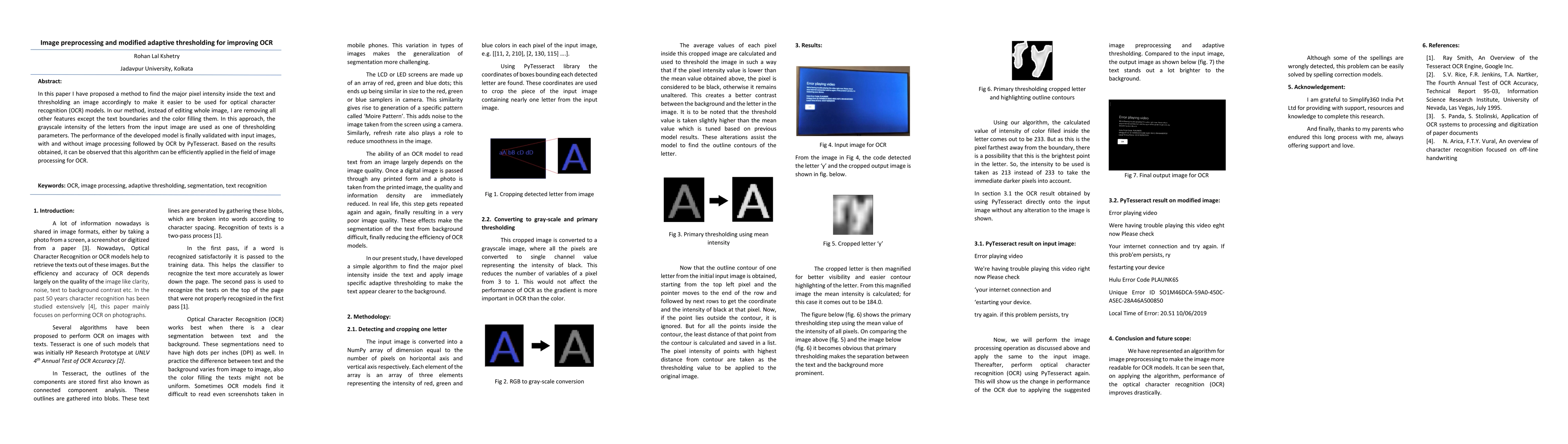 Thumbnail for Image preprocessing and modified adaptive thresholding for improving OCR