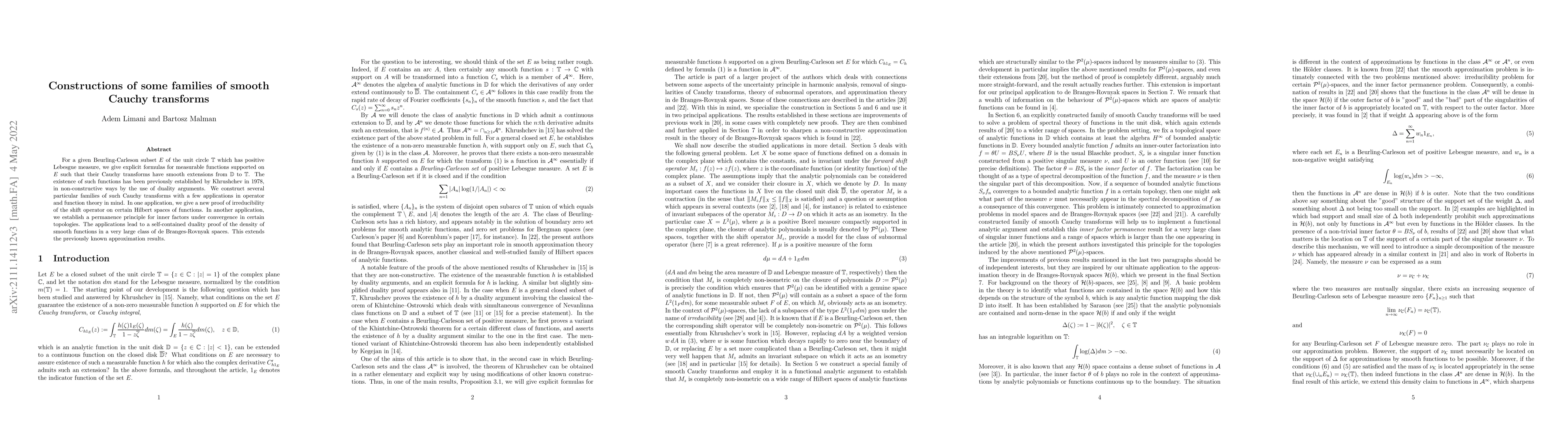 Thumbnail for Constructions of some families of smooth Cauchy transforms