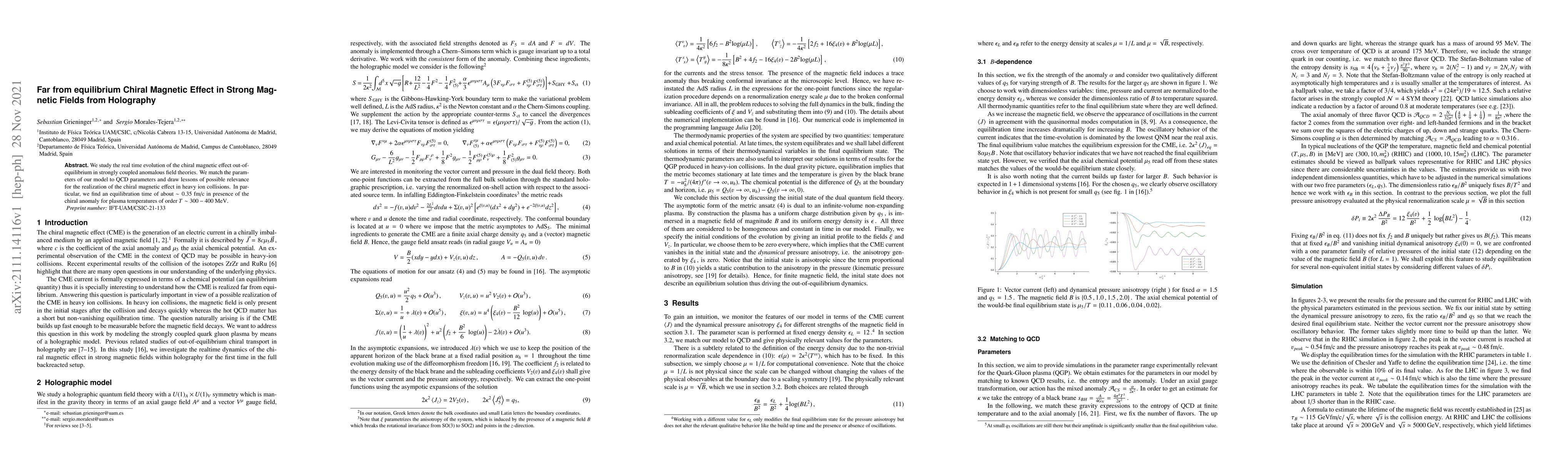 Thumbnail for Far from equilibrium Chiral Magnetic Effect in Strong Magnetic Fields
  from Holography