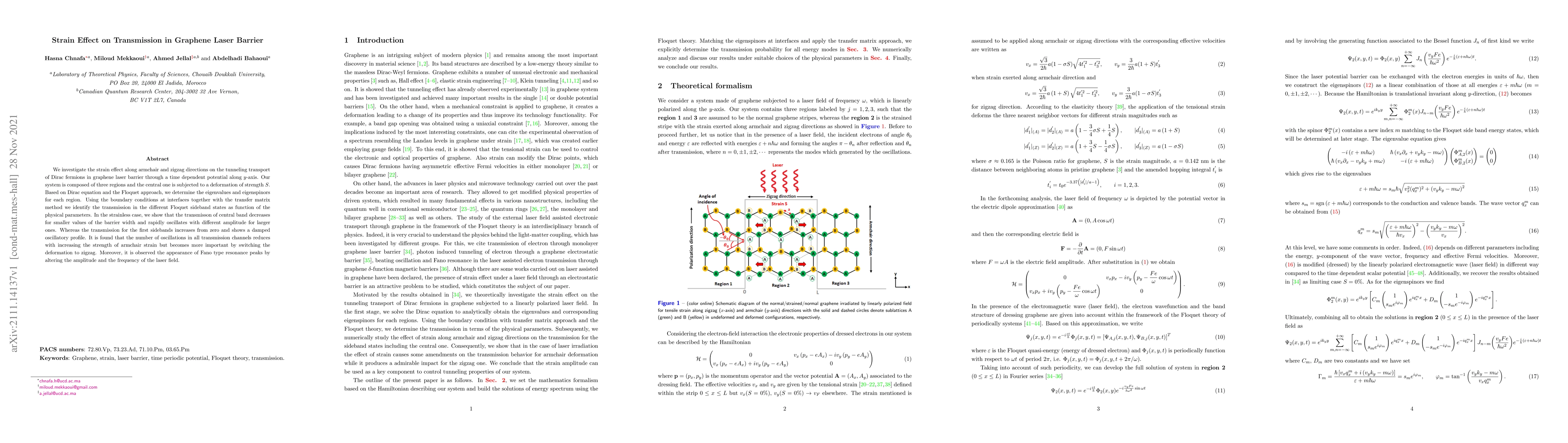 Thumbnail for Strain Effect on Transmission in Graphene Laser Barrier