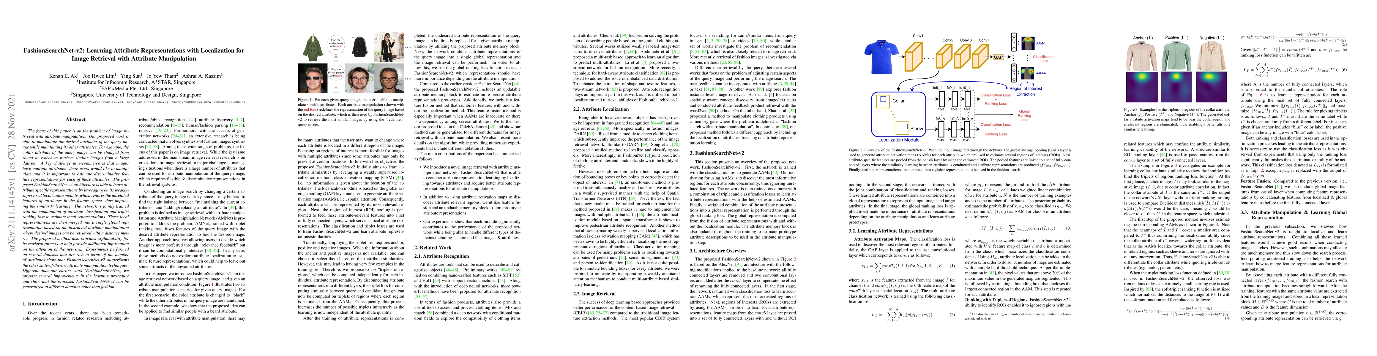 Thumbnail for FashionSearchNet-v2: Learning Attribute Representations with
  Localization for Image Retrieval with Attribute Manipulation