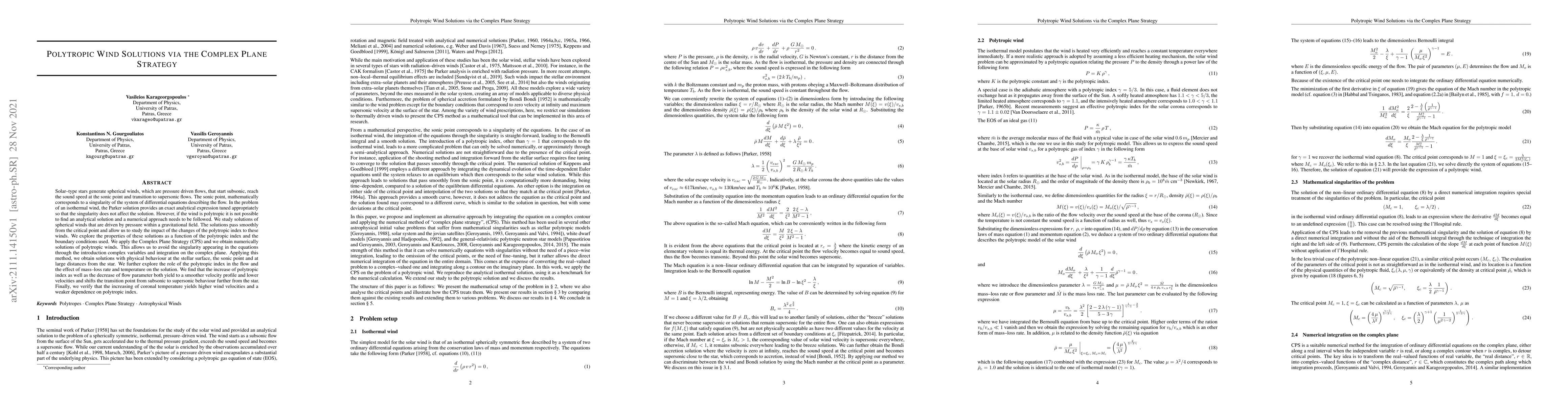 Thumbnail for Polytropic Wind Solutions via the Complex Plane Strategy