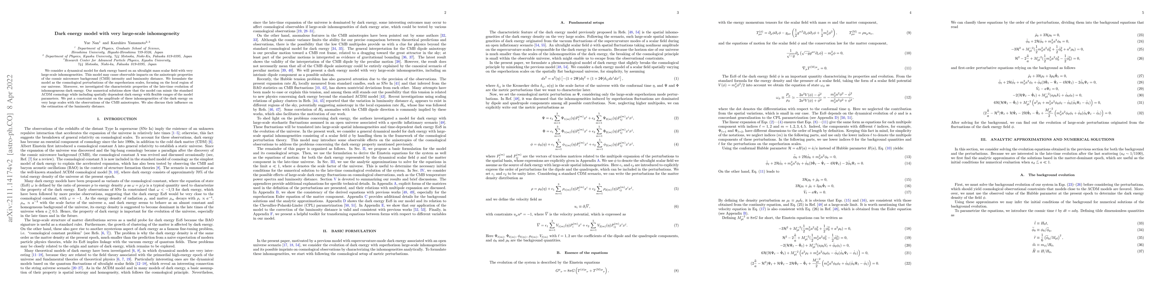 Thumbnail for Dark energy model with very large-scale inhomogeneity