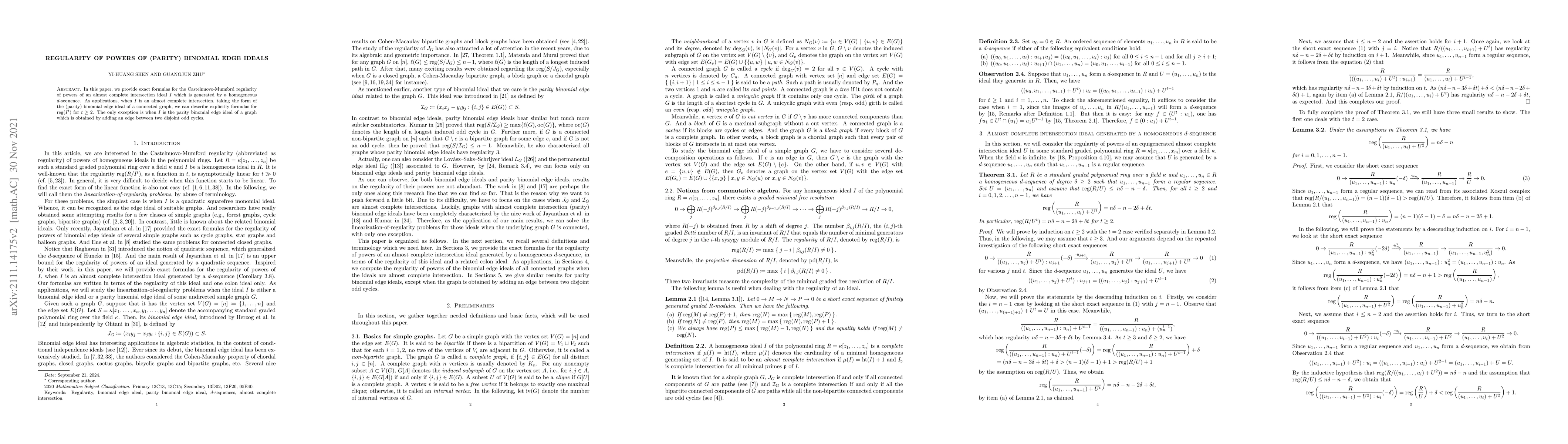 Thumbnail for Regularity of powers of (parity) binomial edge ideals