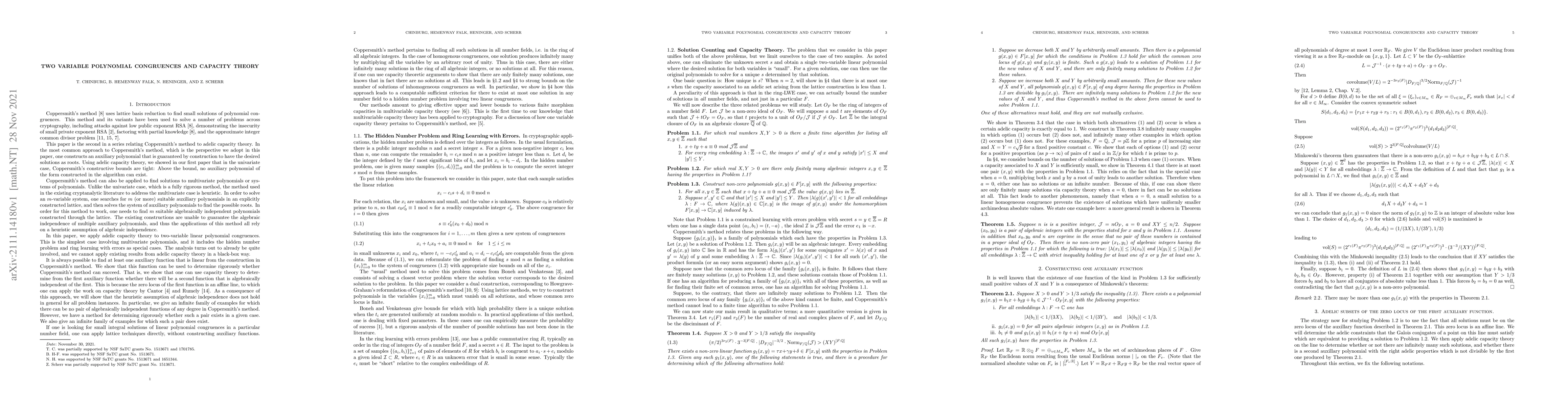Thumbnail for Two variable polynomial congruences and capacity theory