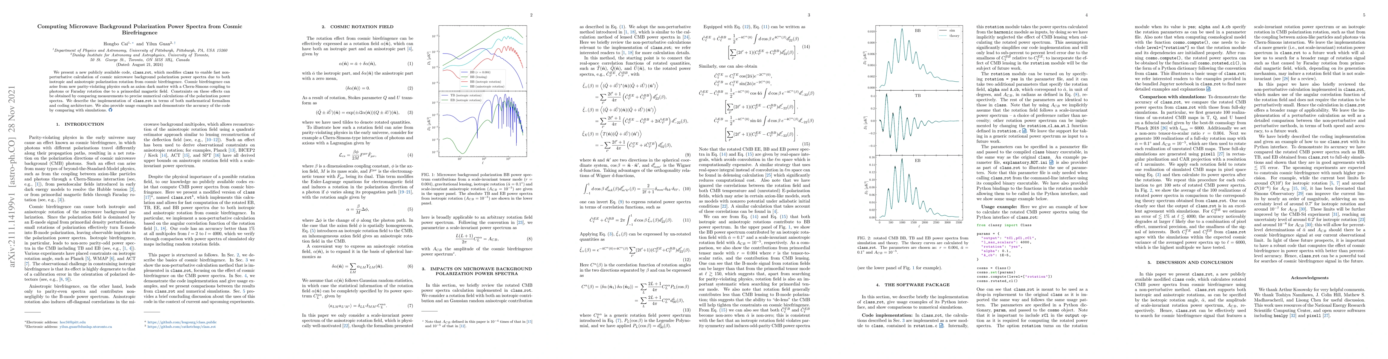 Thumbnail for Computing Microwave Background Polarization Power Spectra from Cosmic
  Birefringence