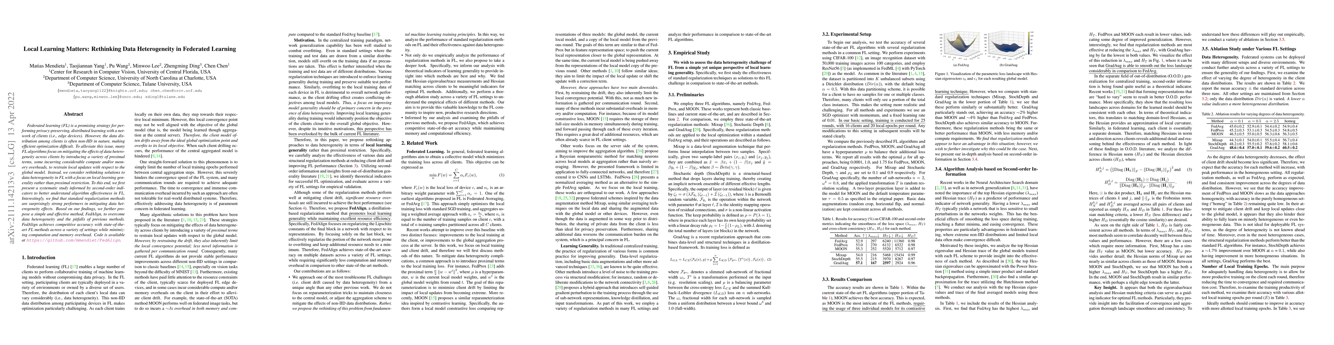 Thumbnail for Local Learning Matters: Rethinking Data Heterogeneity in Federated
  Learning