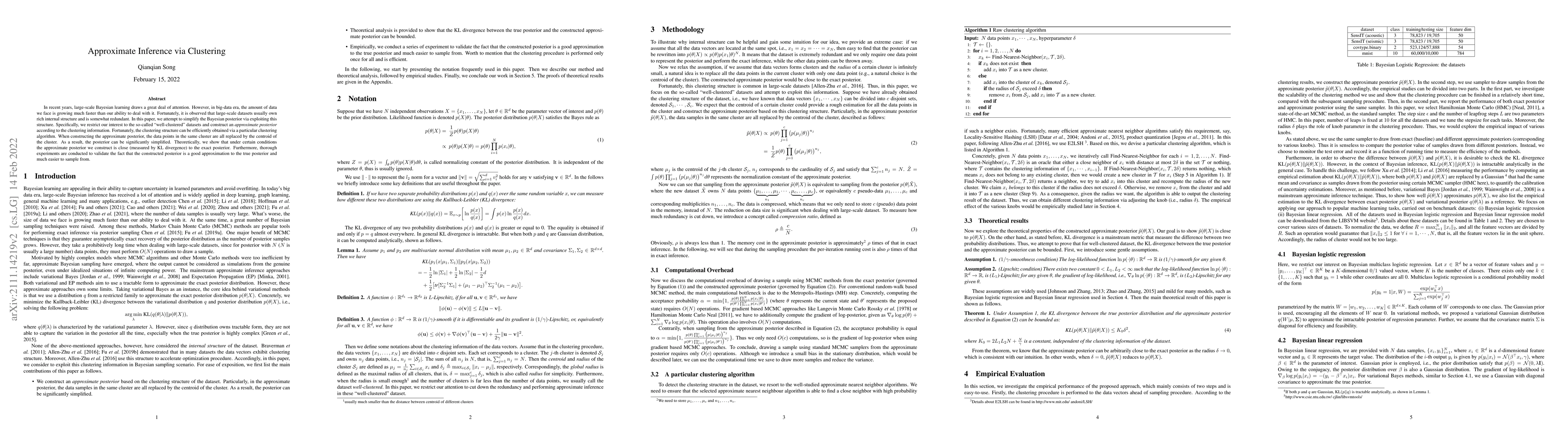 Thumbnail for Approximate Inference via Clustering
