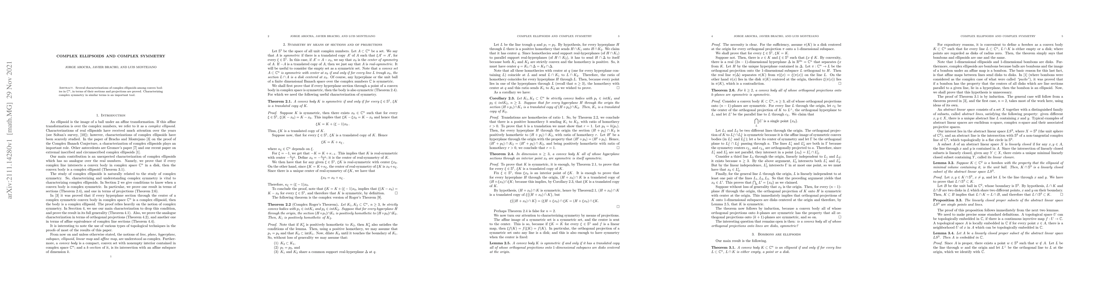 Thumbnail for Complex ellipsoids and complex symmetry