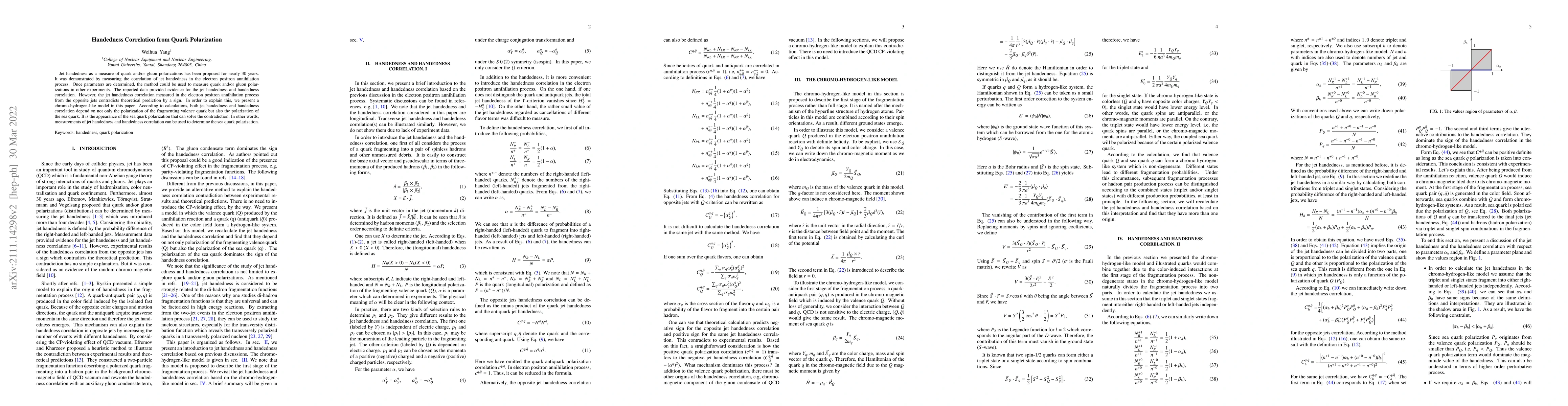 Thumbnail for Handedness Correlation from Quark Polarization