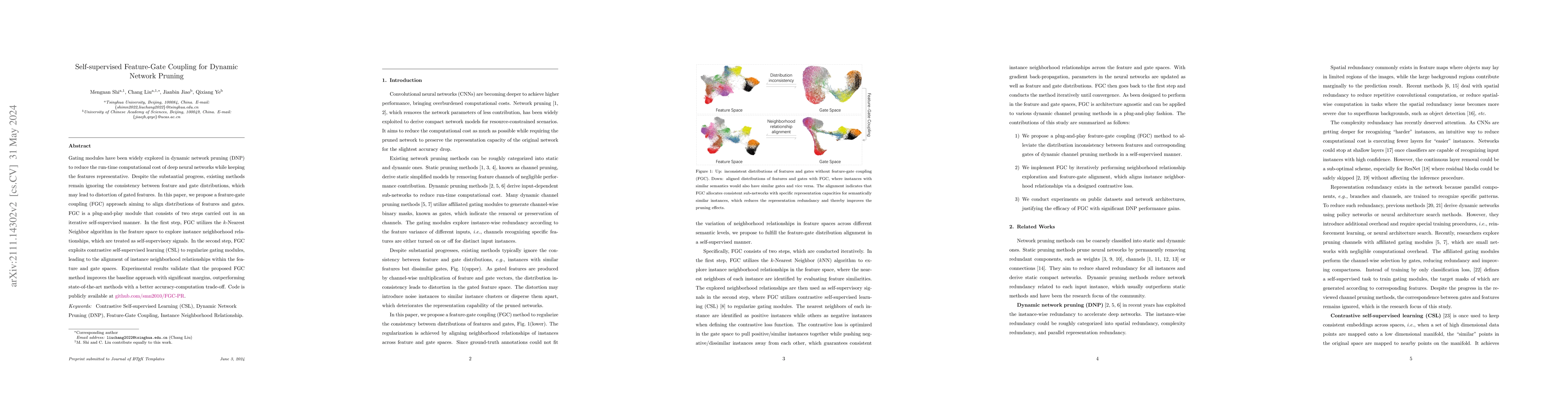 Thumbnail for Self-supervised Feature-Gate Coupling for Dynamic Network Pruning