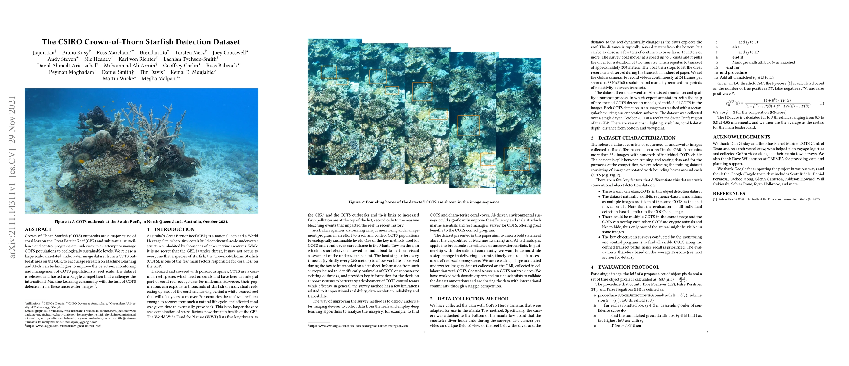 Thumbnail for The CSIRO Crown-of-Thorn Starfish Detection Dataset