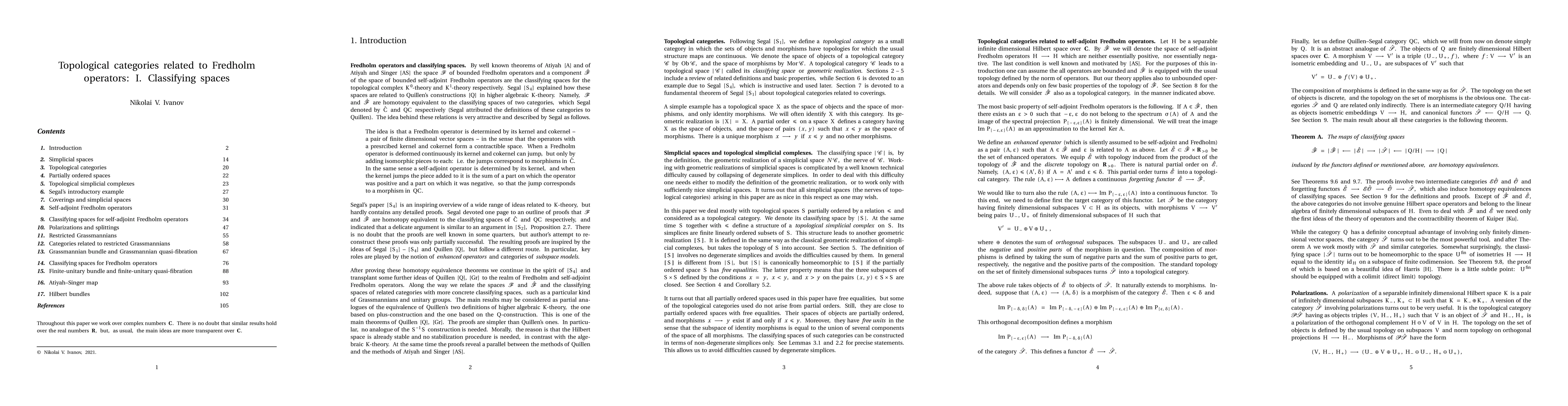 Thumbnail for Topological categories related to Fredholm operators: I. Classifying
  spaces