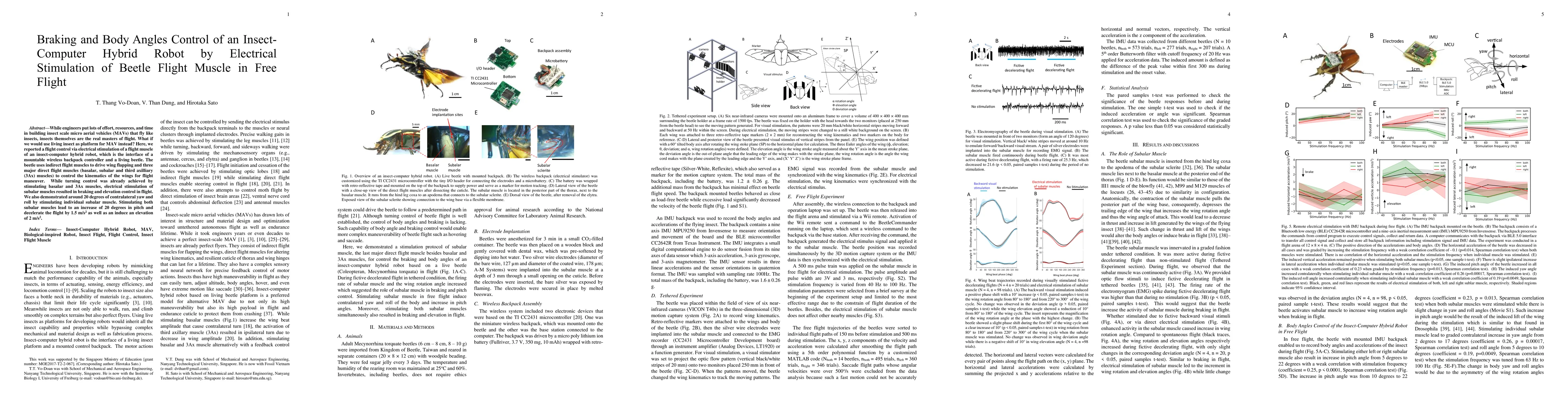 Thumbnail for Braking and Body Angles Control of an Insect-Computer Hybrid Robot by
  Electrical Stimulation of Beetle Flight Muscle in Free Flight